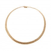 AN ITALIAN CHEVRON LINK NECKLA