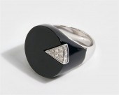 AN ITALIAN, DIAMOND, ONYX AND