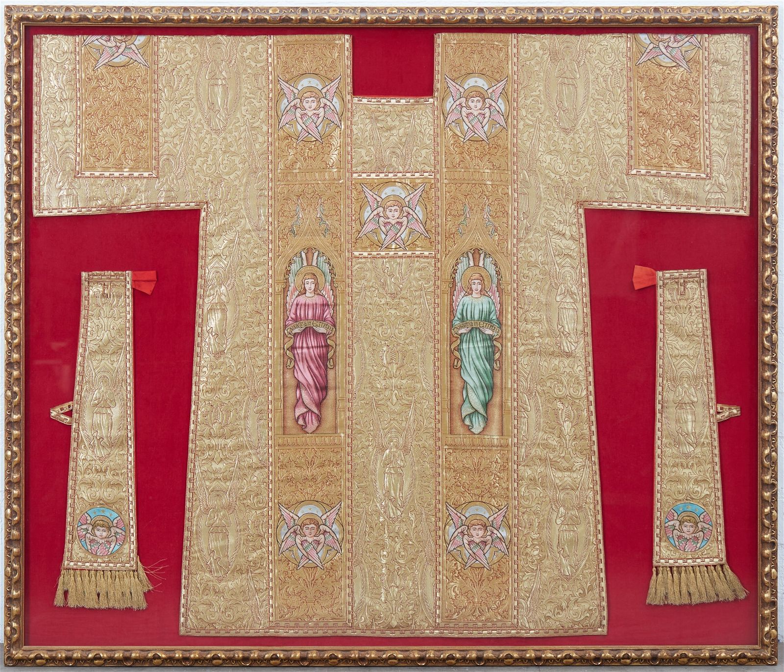 AN ITALIAN EMBROIDERED CHASUBLE,