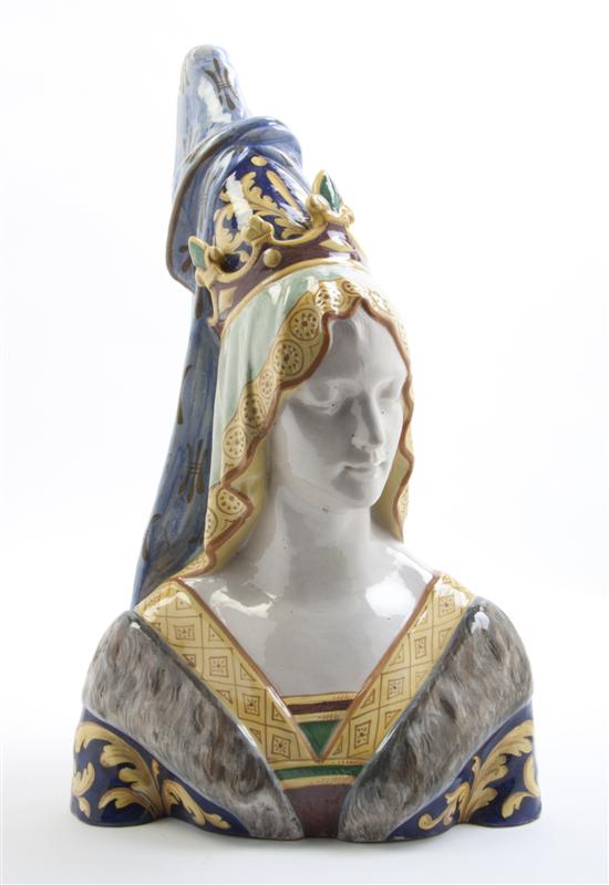 An Italian Faience Bust depicting a