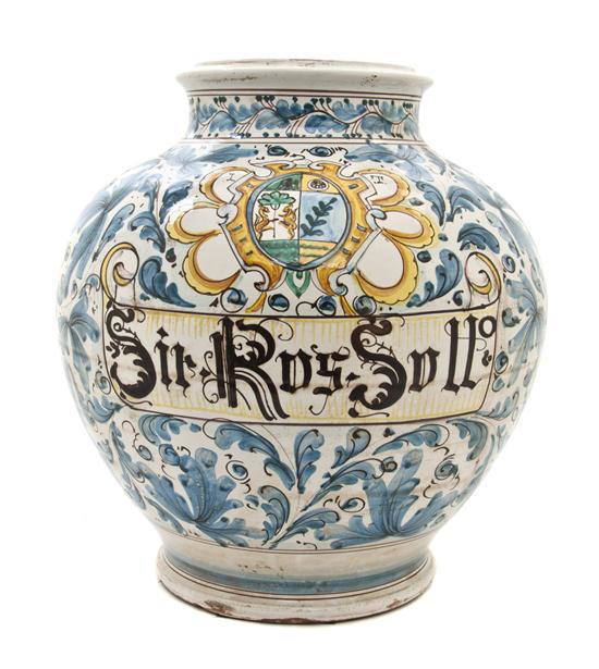 An Italian Faience Vase of baluster