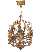 AN ITALIAN GILT AND POLYCHROME