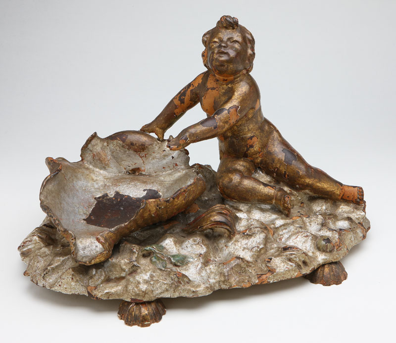 An Italian gilt and silvered