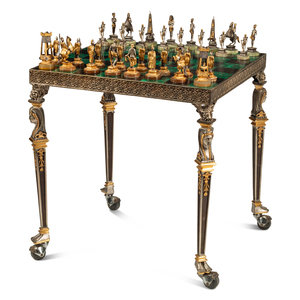 An Italian Gilt and Silvered Bronze