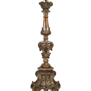 An Italian Giltwood Pricket Mounted