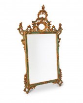 AN ITALIAN GILTWOOD WALL MIRRO