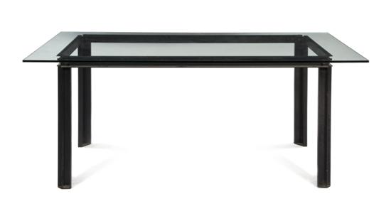 An Italian Glass and Steel Table