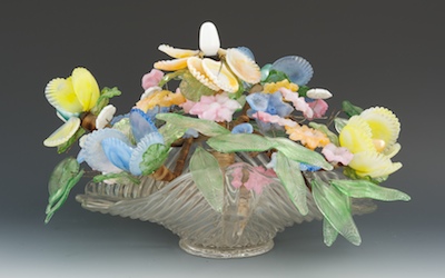 An Italian Glass Floral Centerpiece