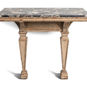 An Italian Gray-Painted Console