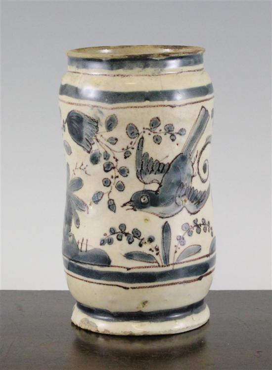 An Italian maiolica albarello first