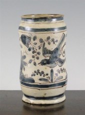 An Italian maiolica albarello