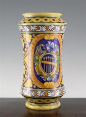 An Italian maiolica albarello