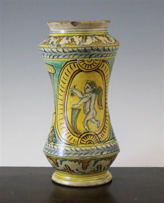 An Italian maiolica drug jar 18th