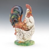 An Italian Majolica Rooster an