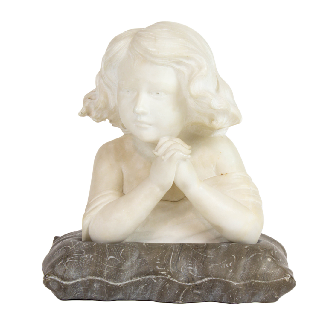 AN ITALIAN MARBLE BUST OF A CHILD