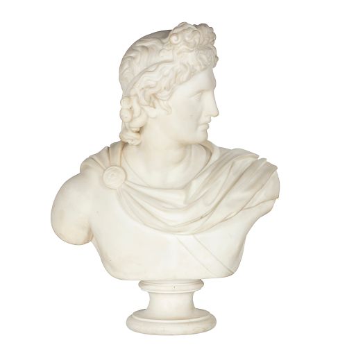 AN ITALIAN MARBLE BUST OF THE