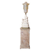 AN ITALIAN MARBLE FIGURAL TABL