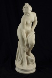 AN ITALIAN  MARBLE FIGURE OF T