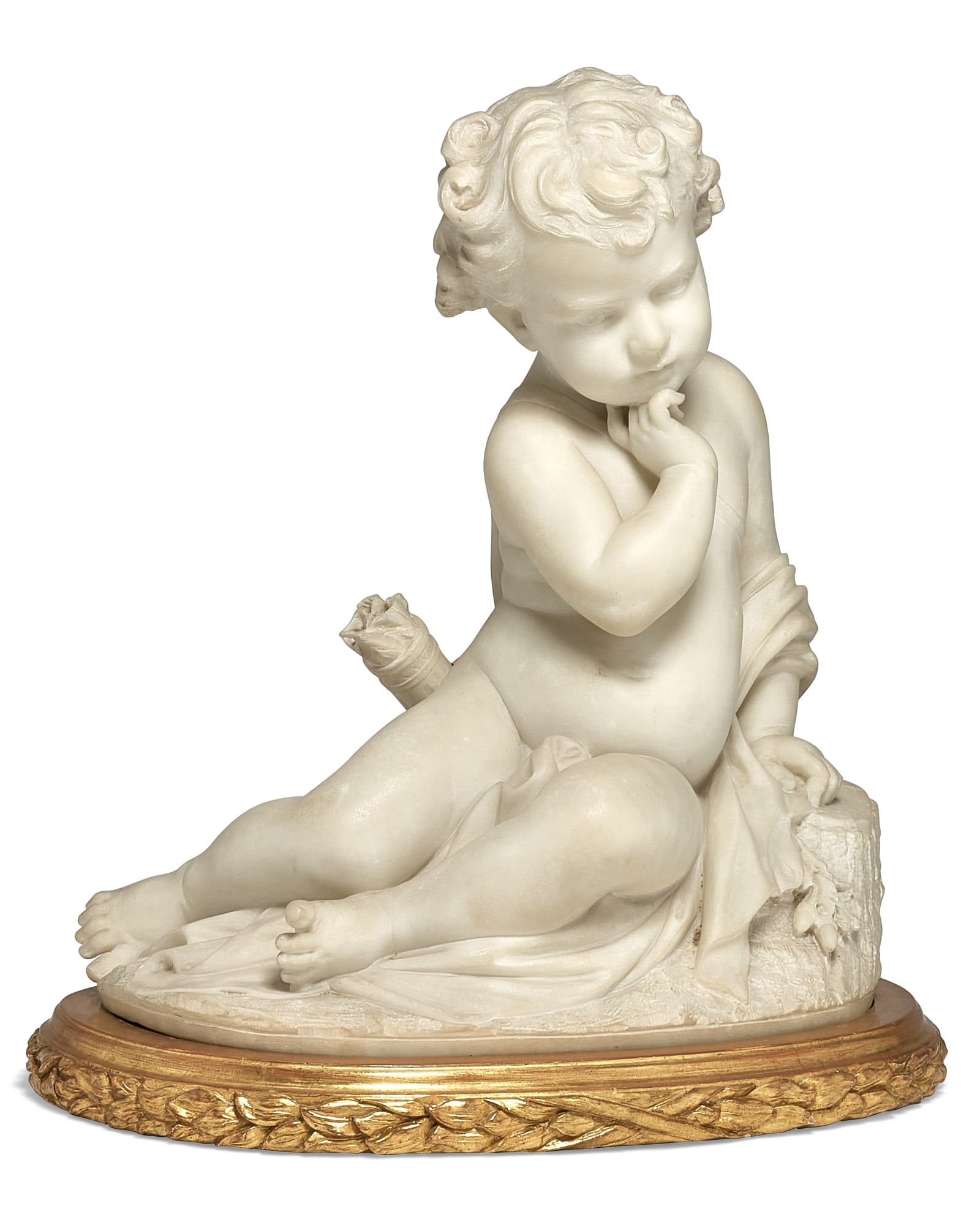 AN ITALIAN MARBLE FIGURE,