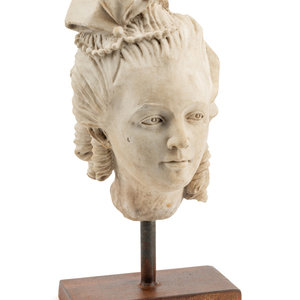 An Italian Marble Head of a Lady on