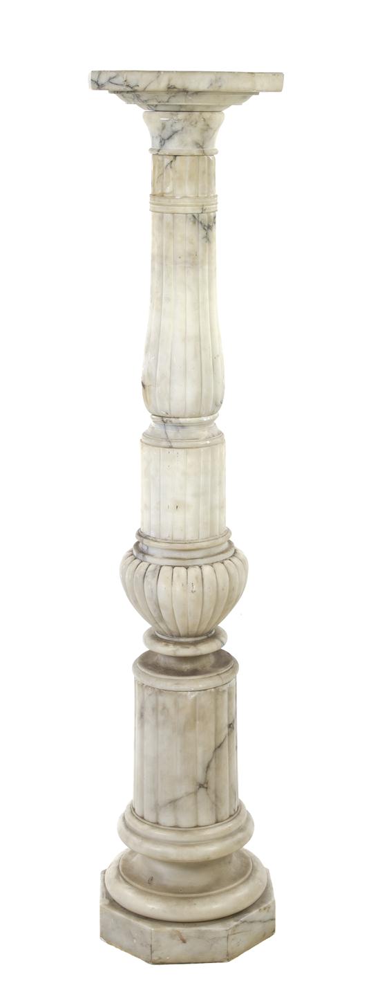 An Italian Marble Pedestal having a