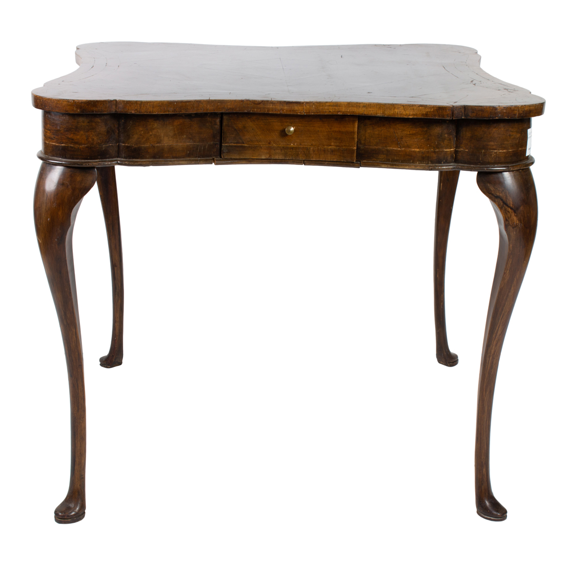 AN ITALIAN MARQUETRY DECORATED