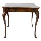 AN ITALIAN MARQUETRY DECORATED