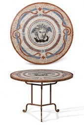 AN ITALIAN MOSAIC AND WROUGHT