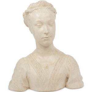 An Italian Painted Plaster Bust