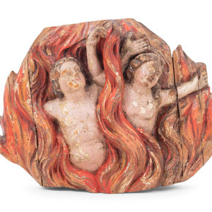 An Italian Painted Wood Figural