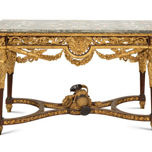 An Italian Parcel Gilt Center Table