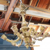 AN ITALIAN PARTIAL GILT WOOD C
