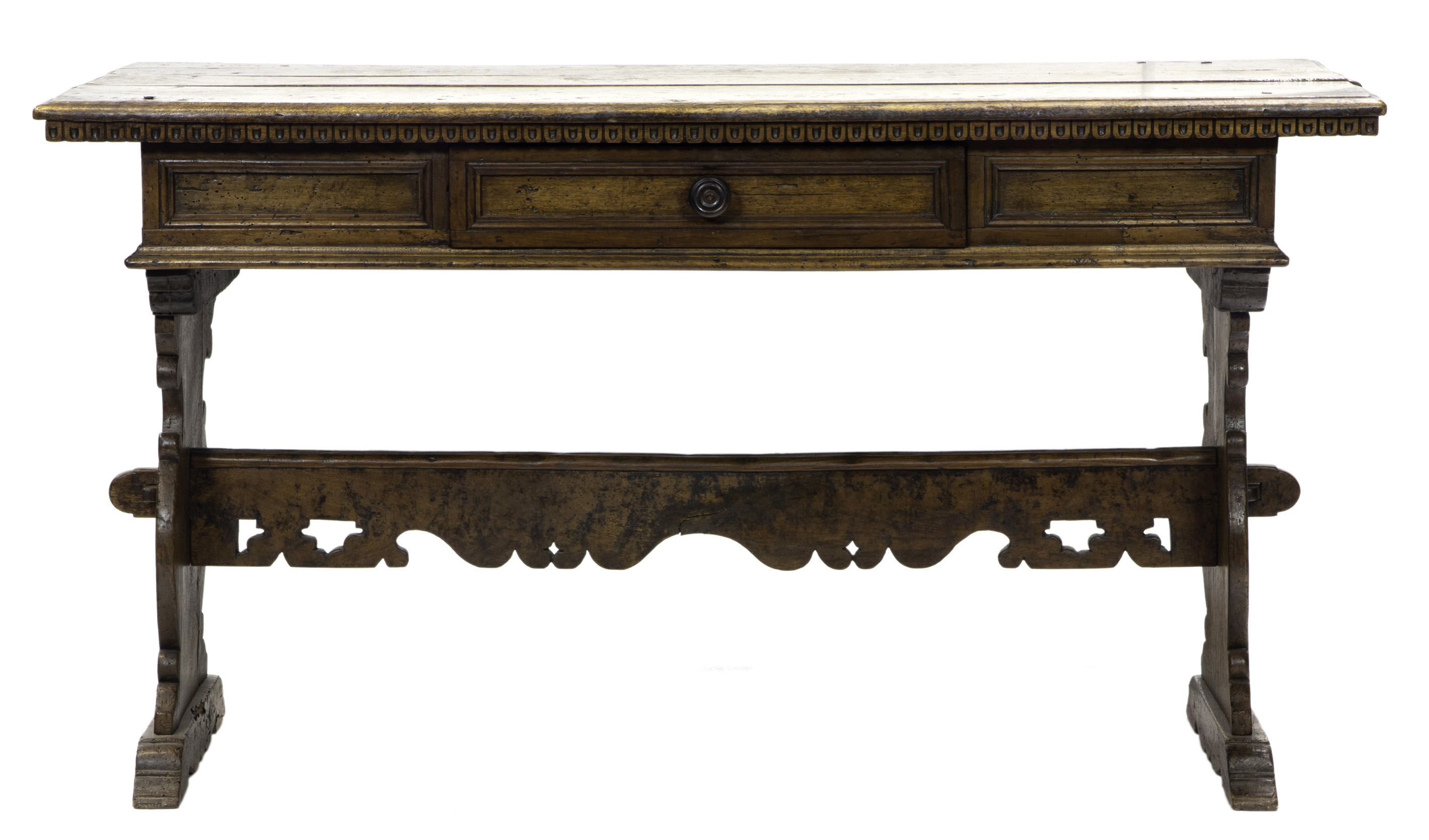 AN ITALIAN PROVINCIAL TRESTLE TABLE