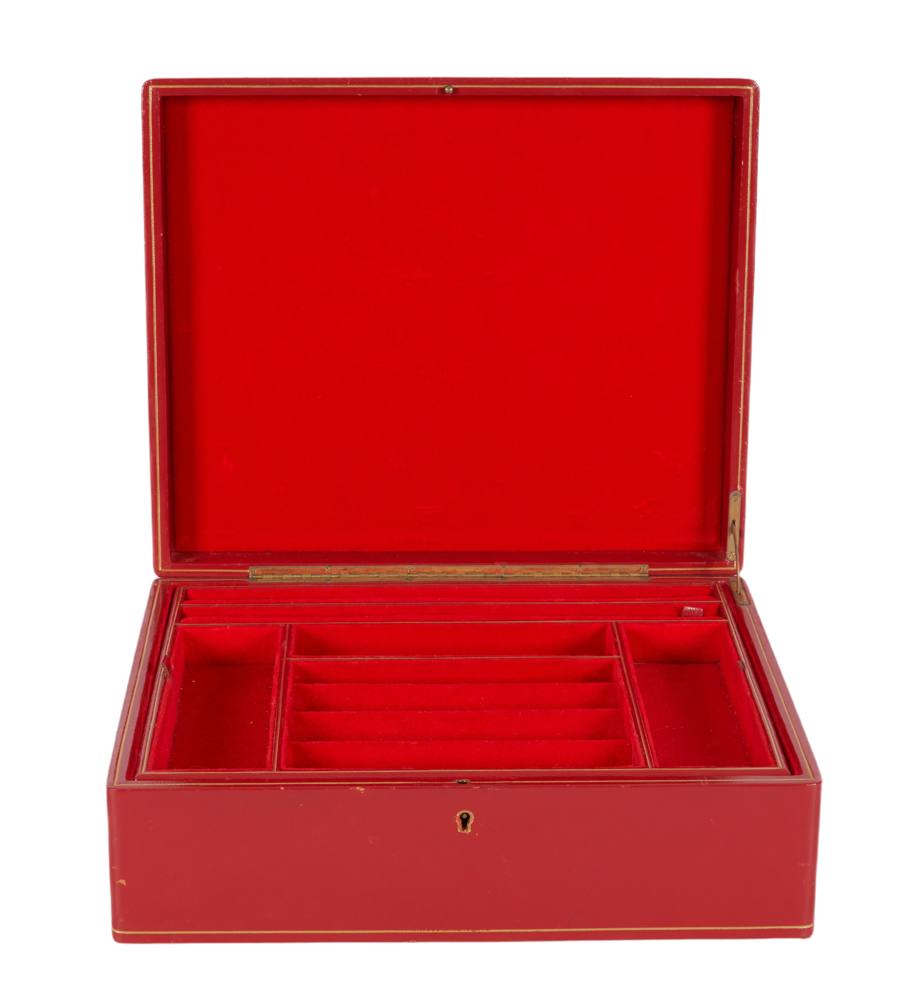 An Italian red leather gilt