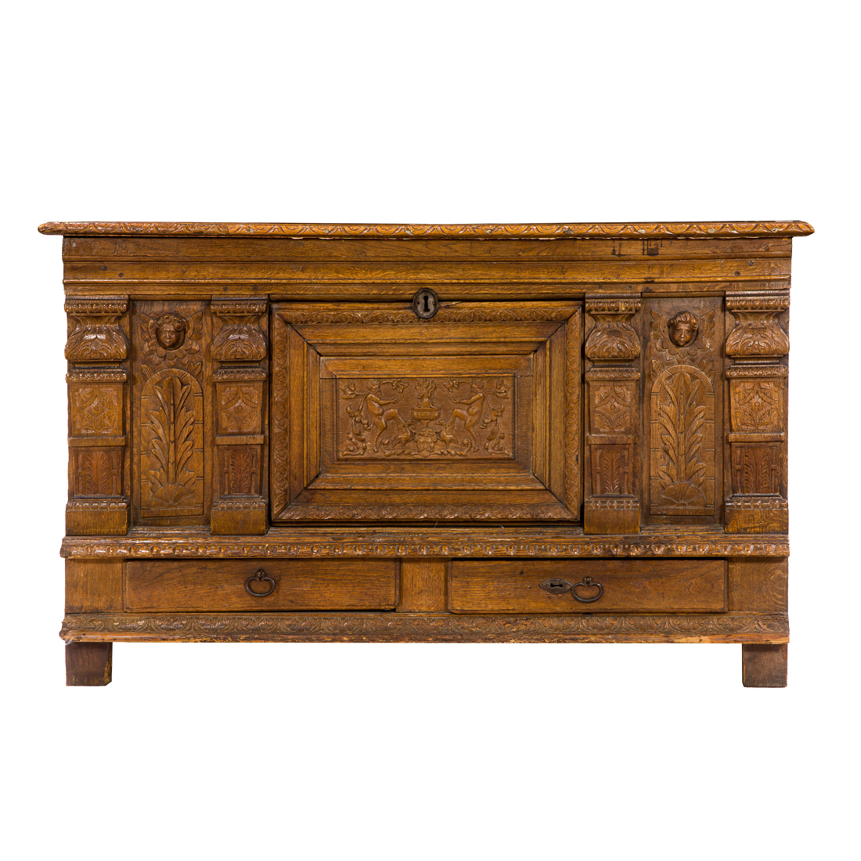 AN ITALIAN RENAISSANCE STYLE OAK