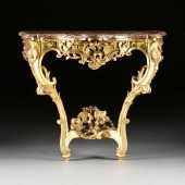 AN ITALIAN ROCOCO MARBLE TOPPE