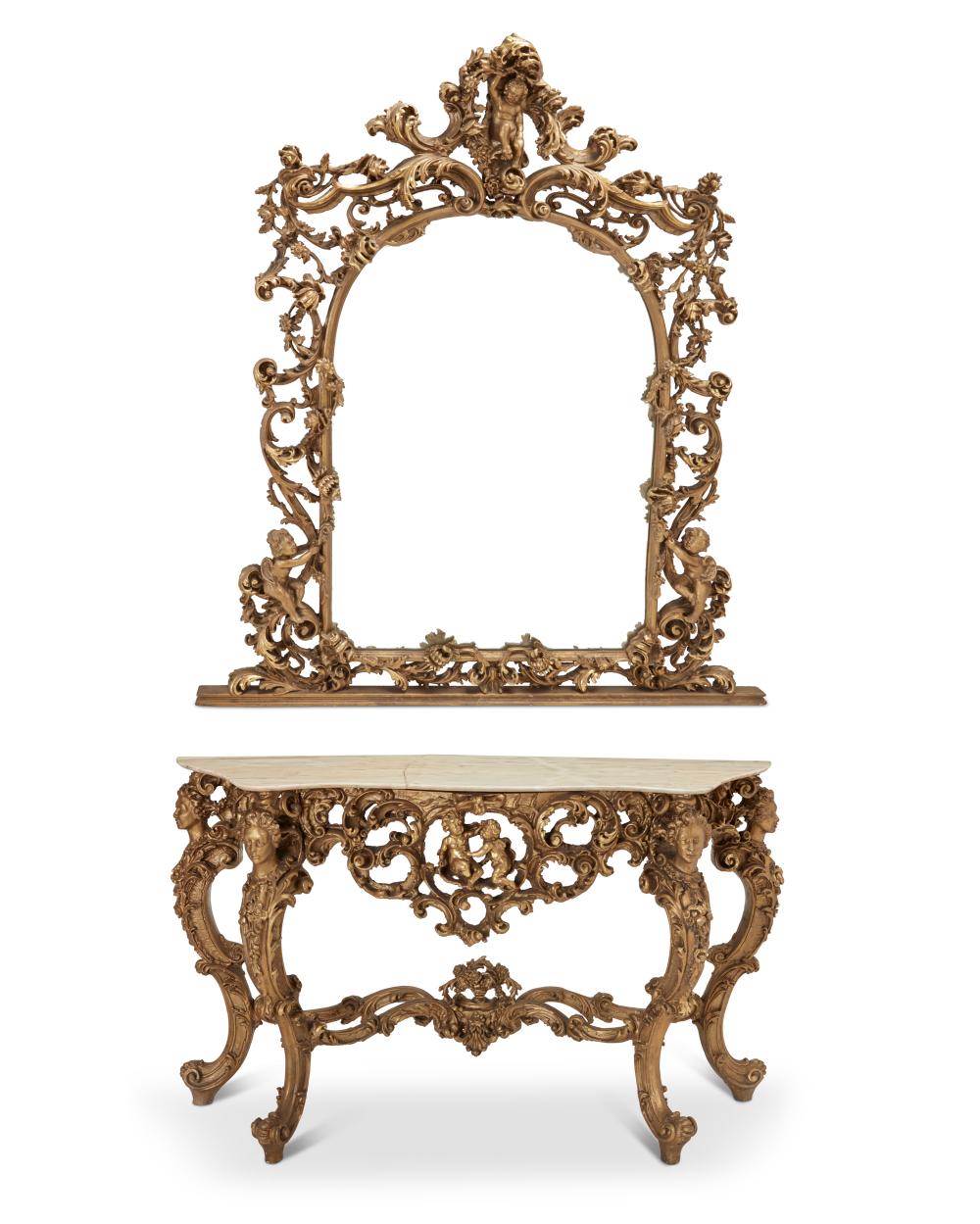 AN ITALIAN ROCOCO-STYLE CONSOLE