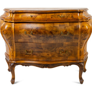 An Italian Rococo Style Olivewood