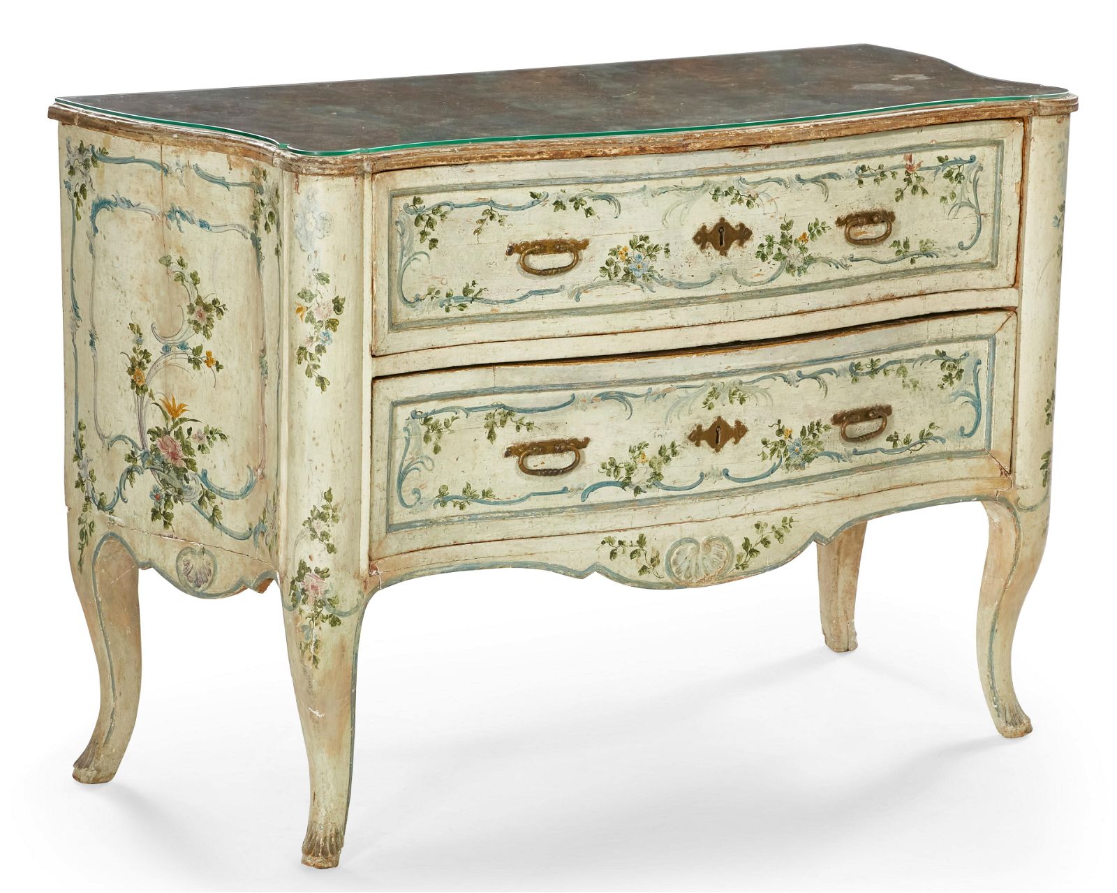 AN ITALIAN ROCOCO WHITE PAINTED