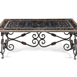 An Italian Scagliola and Iron