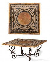AN ITALIAN SIENA MARBLE AND MO
