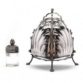 AN ITALIAN SILVER PLATED BISCU