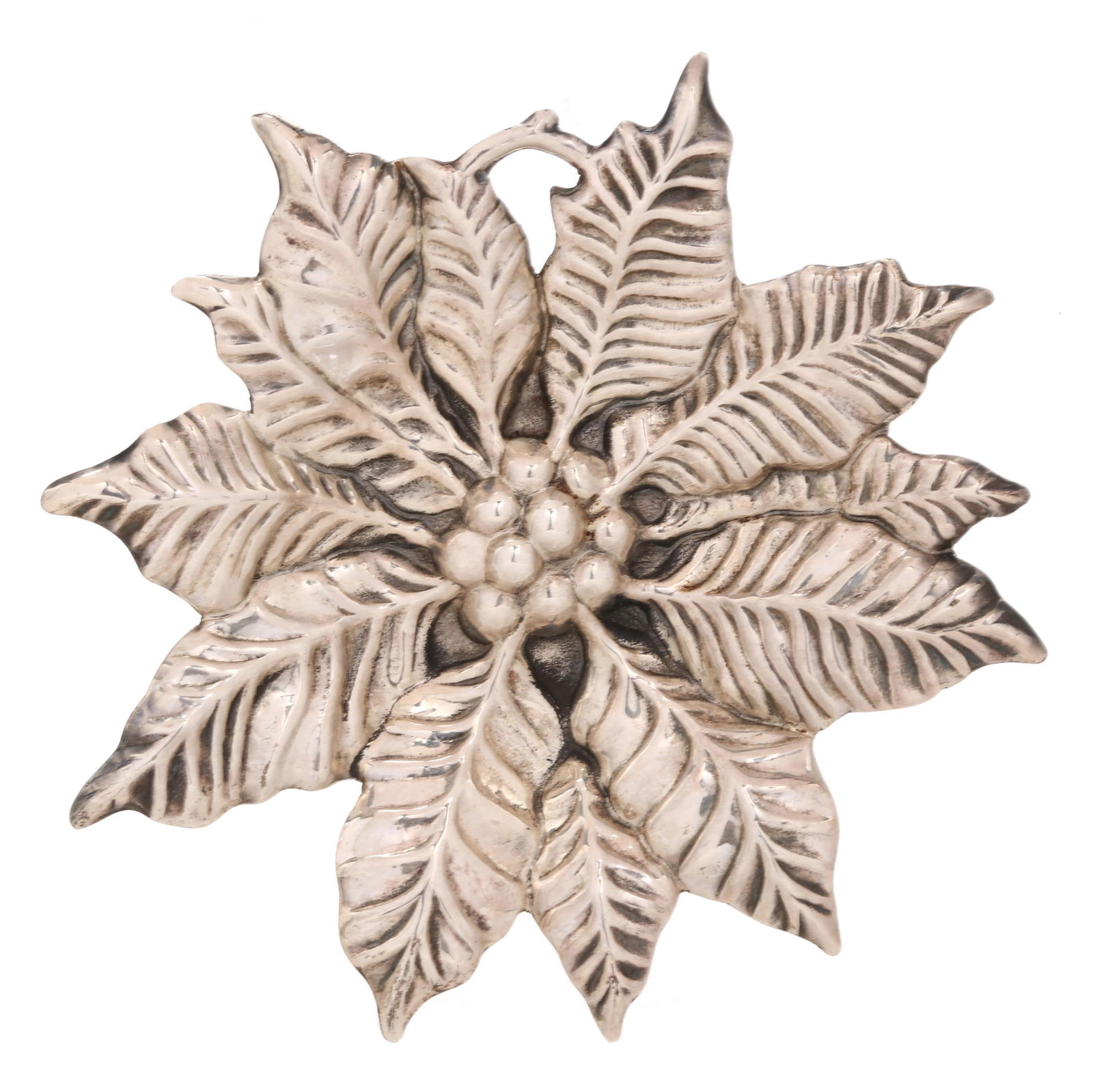 AN ITALIAN SILVER POINSETTIA