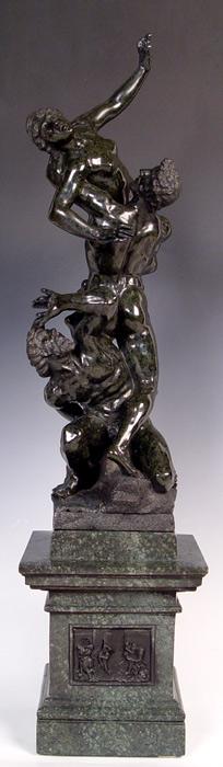 AN ITALIAN VERDE ANTICO MARBLE