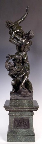 AN ITALIAN VERDE ANTICO MARBLE