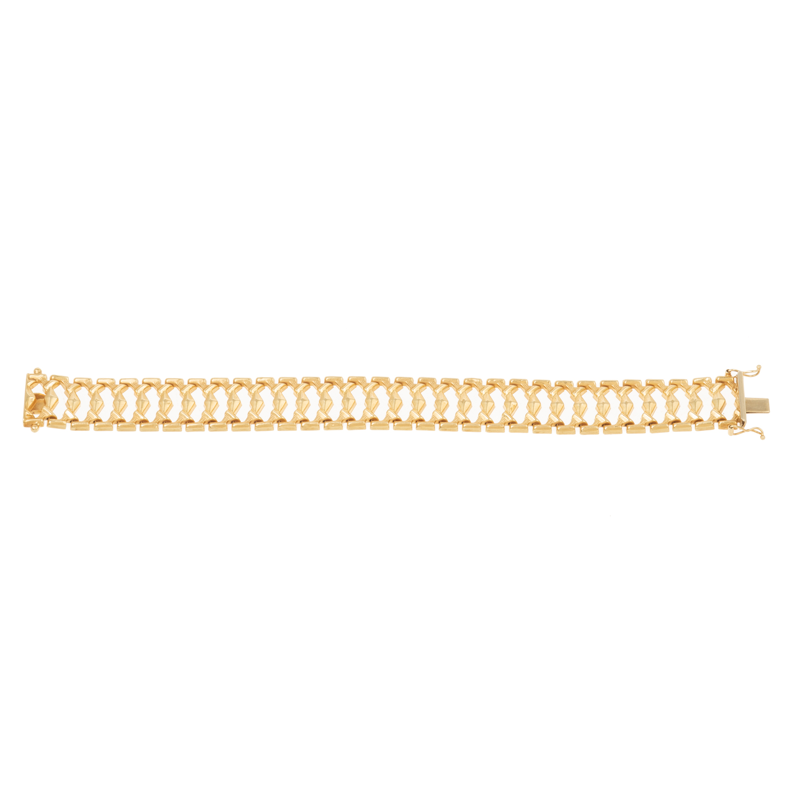 AN ITALIAN WIDE FANCY LINK BRACELET