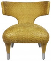 AN ITALIAN WOVEN LEATHER SIDE