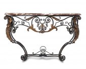 AN ITALIAN WROUGHT-IRON CONSOL