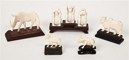 An Ivory Carving of Three Monkeys