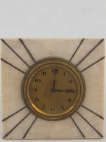 An ivory eight day strut clock